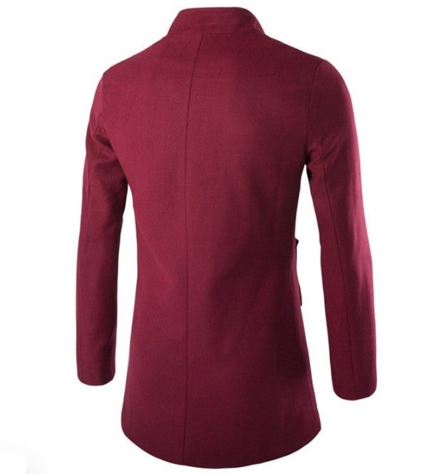 Men's Trench Coat with stand-up collar
