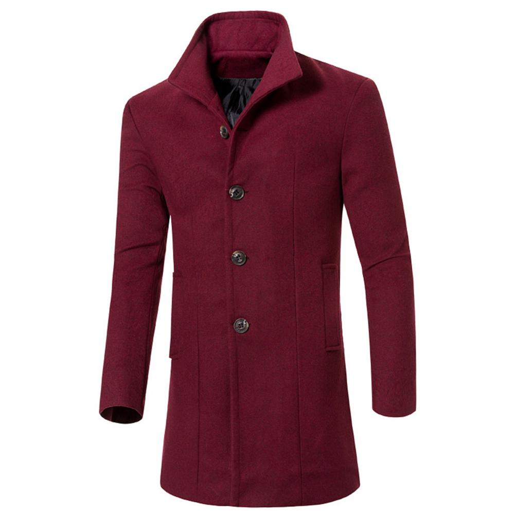 Men's Trench Coat with stand-up collar