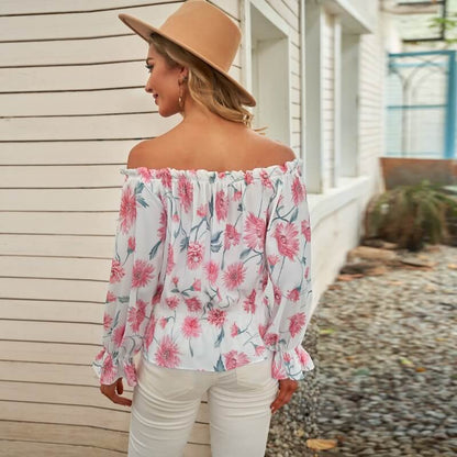 Floral Blouse with Ruffled Sleeves