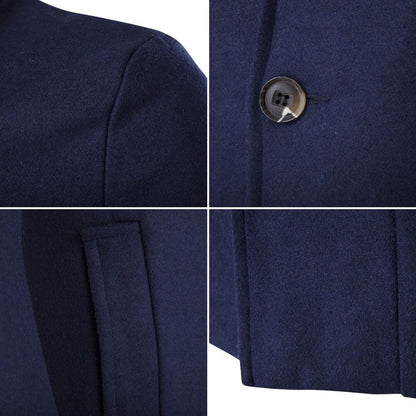 Men's Trench Coat with stand-up collar