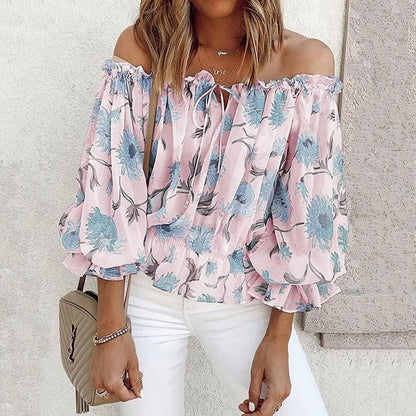 Floral Blouse with Ruffled Sleeves