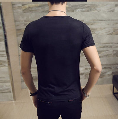 Men's shirt with round neck