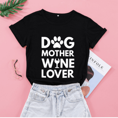 Dog Mom Wine Lover Tee