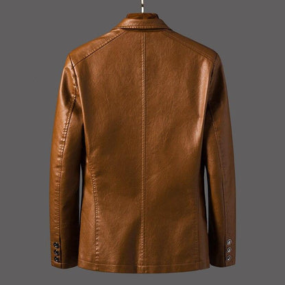 Men's leather blazer jacket