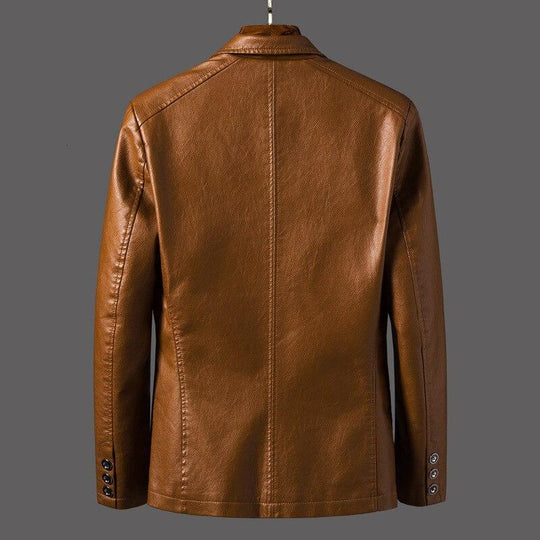 Men's leather blazer jacket