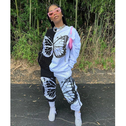 Butterfly Print Cotton Tracksuit