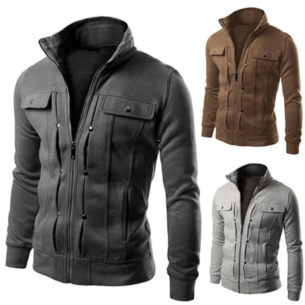 Men's Zip Up Jacket | Stand Collar Jacket