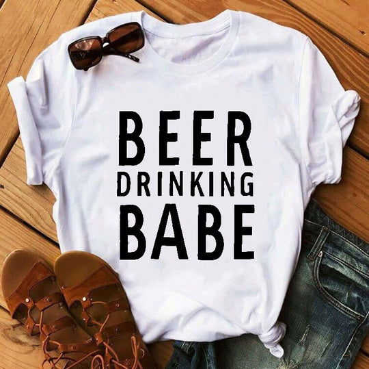 Beer Drinking Babe T-shirt 