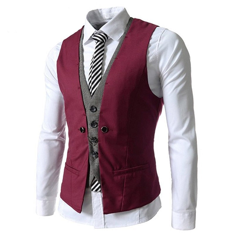 Men's Business Vest Suit 