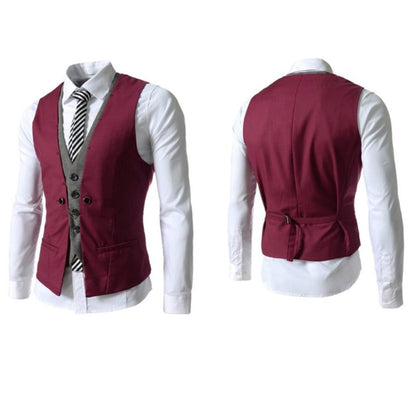 Men's Business Vest Suit 