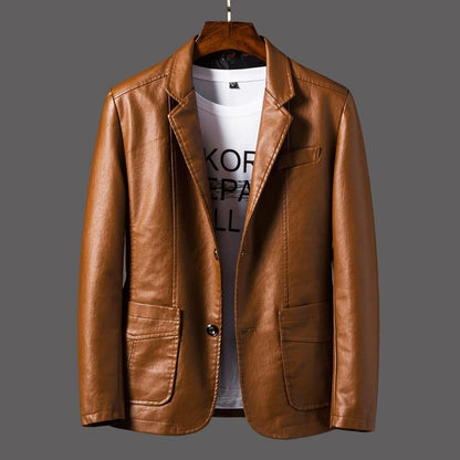 Men's leather blazer jacket