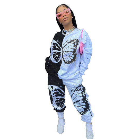 Butterfly Print Cotton Tracksuit