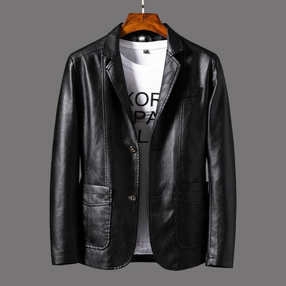 Men's leather blazer jacket