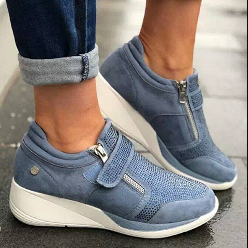 Women's Zipper Platform Sneakers