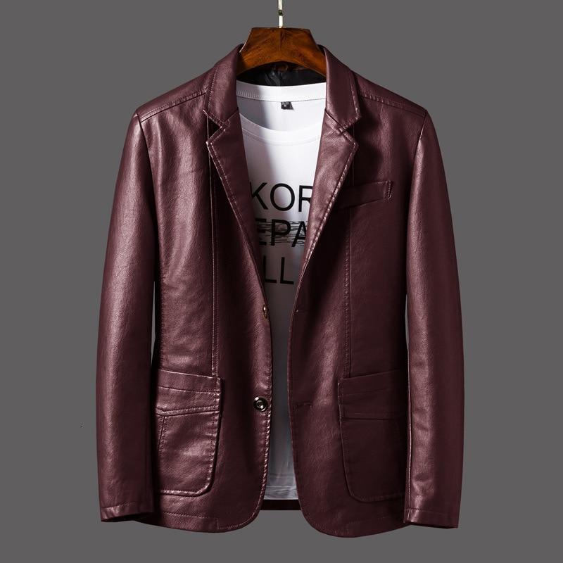 Men's leather blazer jacket