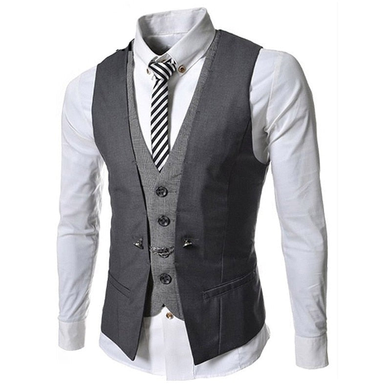 Men's Business Vest Suit 