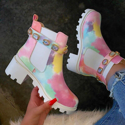 Tie Dye Ankle Boots