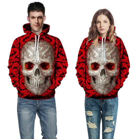 Red Hoodie With Skull 