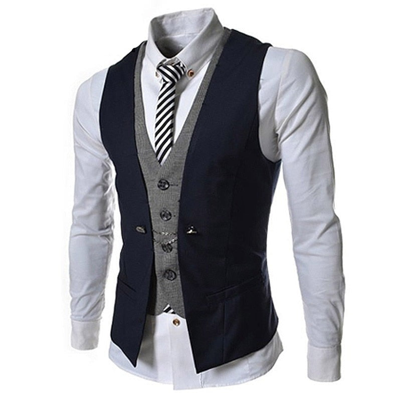 Men's Business Vest Suit 