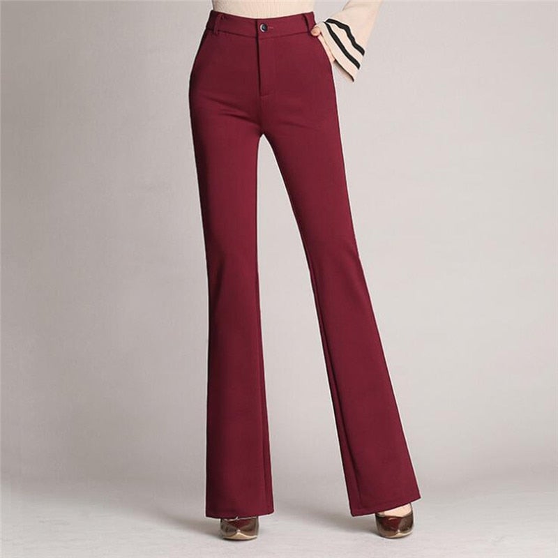 Slim Flared High Waist Trousers