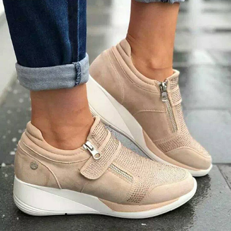 Women's Zipper Platform Sneakers