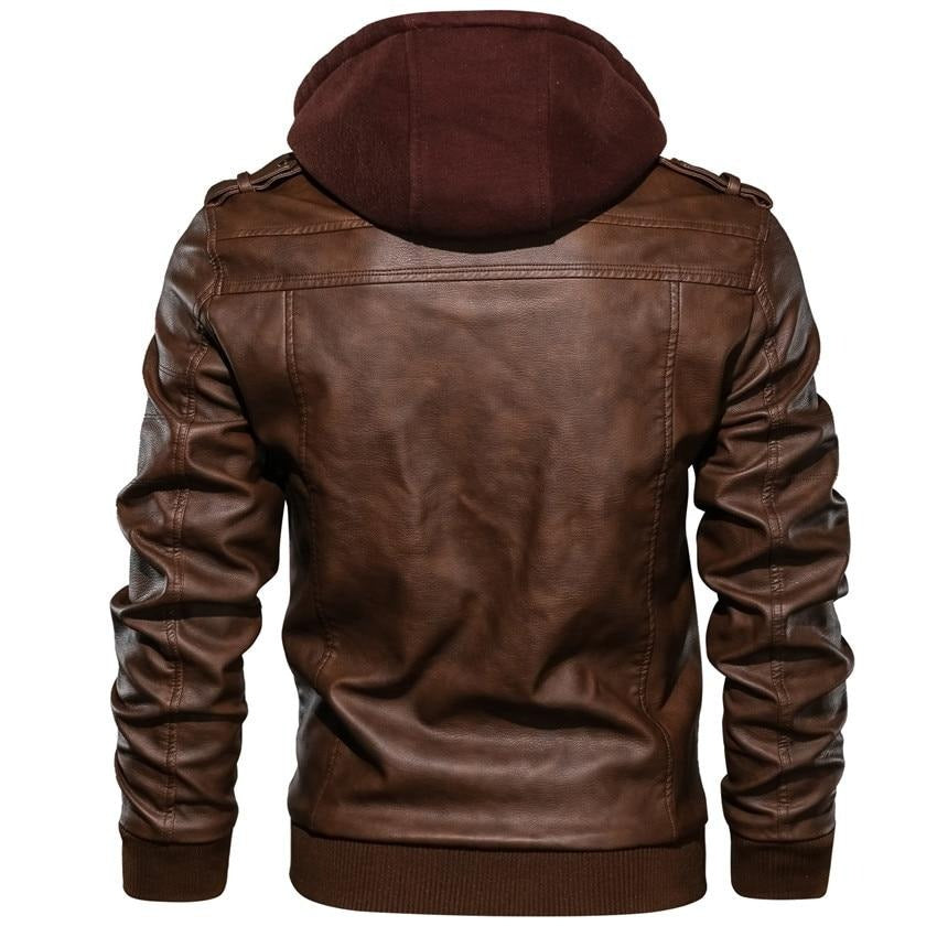 Men's artificial leather motorcycle jacket