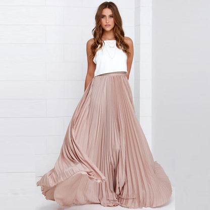 Long Pleated Skirt