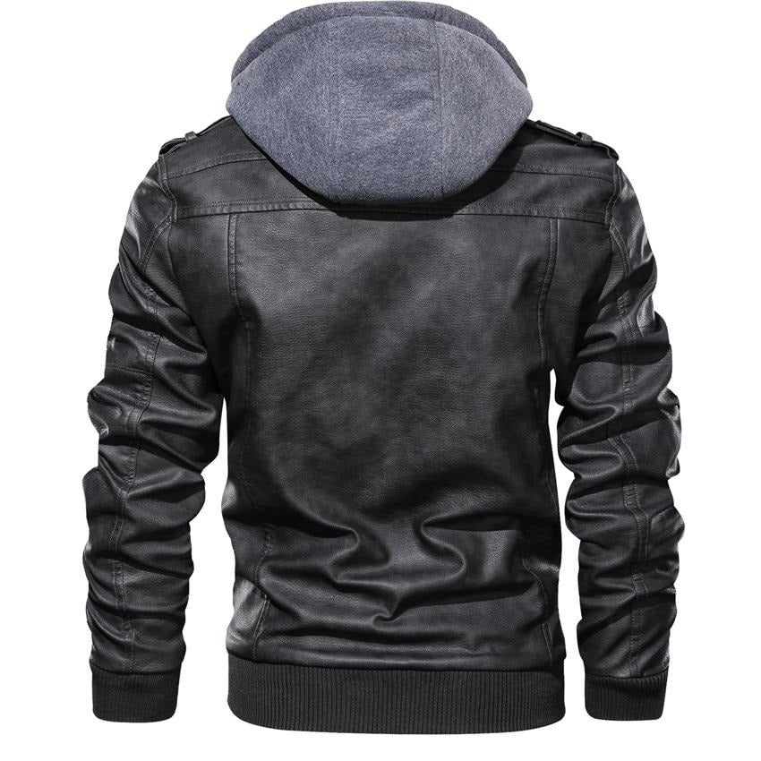 Men's artificial leather motorcycle jacket