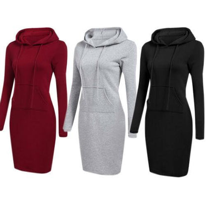 Slim Pullover Hoodie Dress