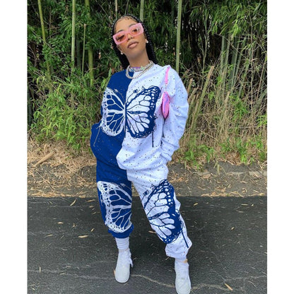 Butterfly Print Cotton Tracksuit