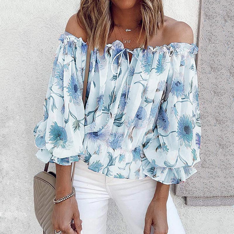 Floral Blouse with Ruffled Sleeves