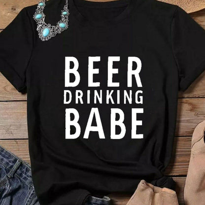 Beer Drinking Babe T-shirt 