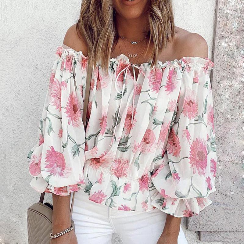 Floral Blouse with Ruffled Sleeves