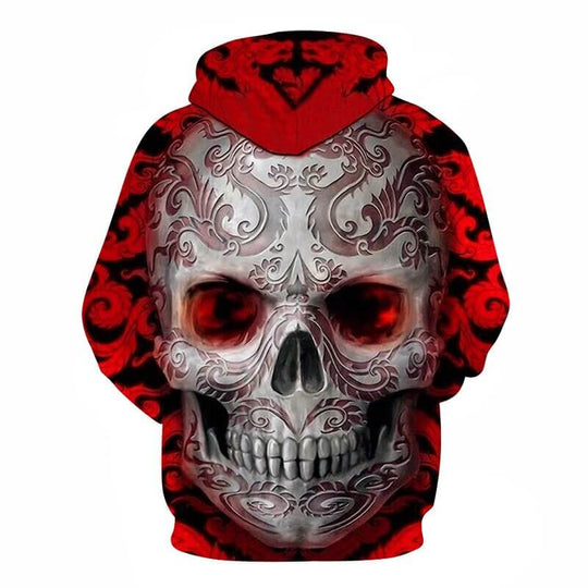 Red Hoodie With Skull 