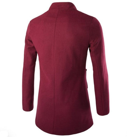 Men's Trench Coat with stand-up collar