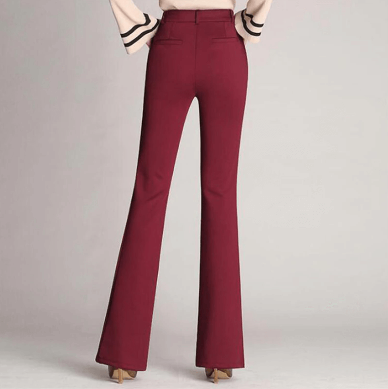 Slim Flared High Waist Trousers