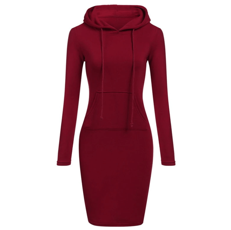 Slim Pullover Hoodie Dress