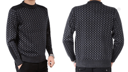 Men's Knitted Plaid Sweaters