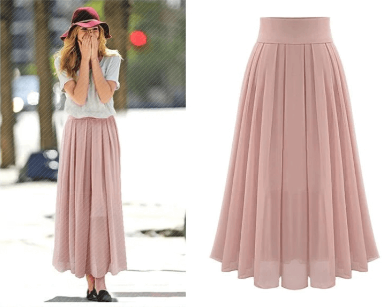 Long Pleated Skirt