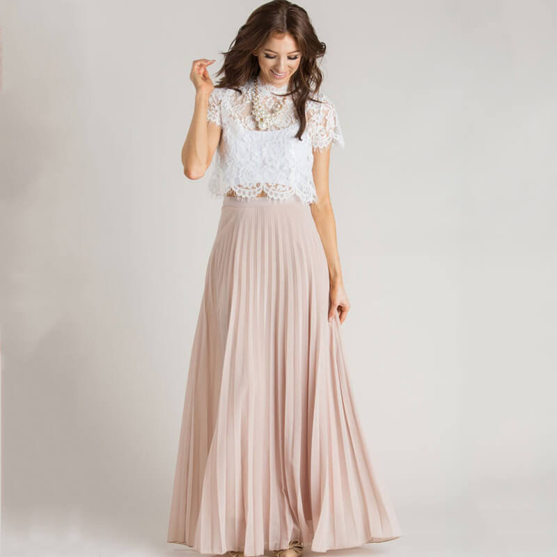 Long Pleated Skirt