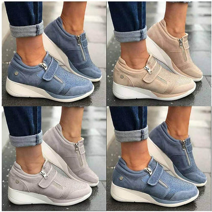 Women's Zipper Platform Sneakers