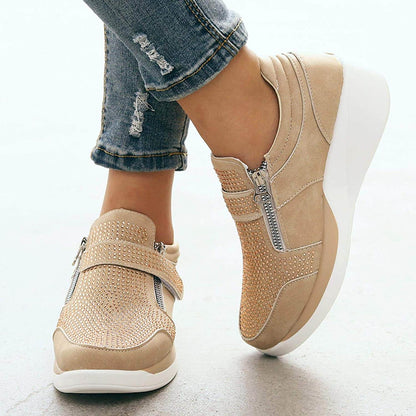 Women's Zipper Platform Sneakers