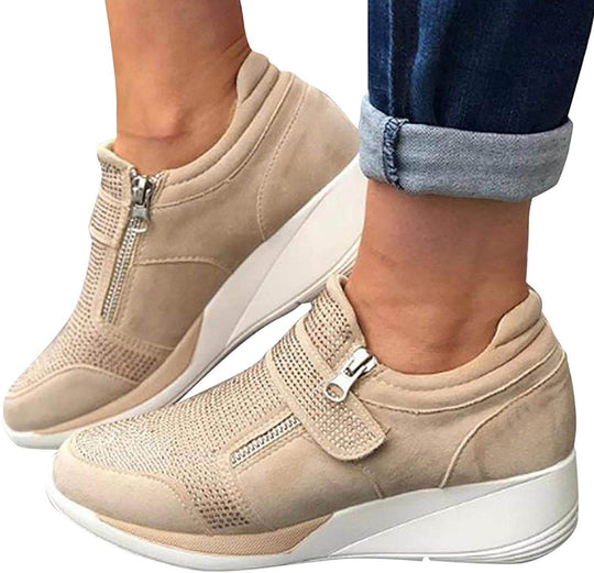 Women's Zipper Platform Sneakers