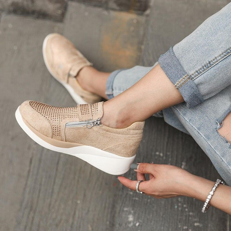 Women's Zipper Platform Sneakers