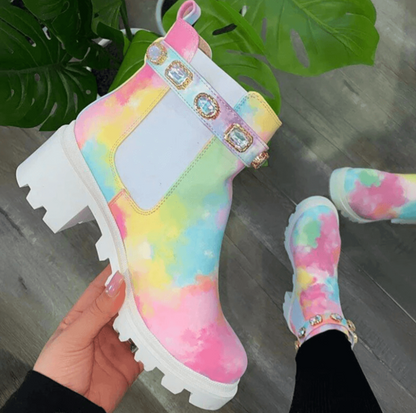 Tie Dye Ankle Boots