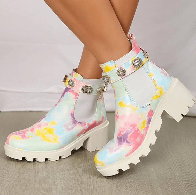 Tie Dye Ankle Boots