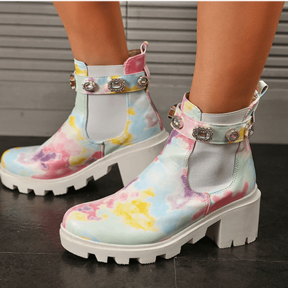 Tie Dye Ankle Boots