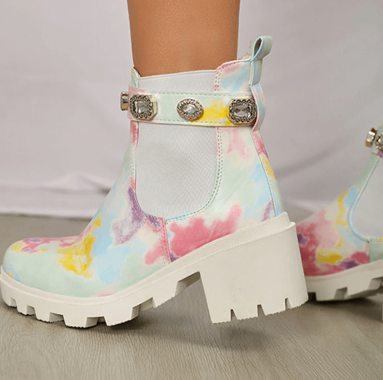 Tie Dye Ankle Boots