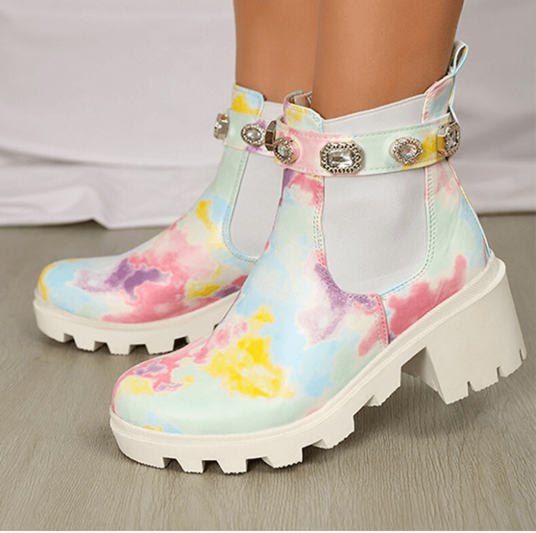 Tie Dye Ankle Boots