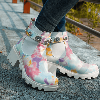 Tie Dye Ankle Boots